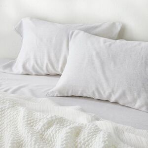 Standard 100% Linen Pillowcases Gray Micro Striped - Casaluna